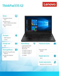 ThinkPad E15 G2 RYZEN 5 4500U 2.375G 6C MB NONE,8GB(4X16GX16) DDR4 3200 256GB SSD M.2 2242 NVME TLC W10 PRO-1215291