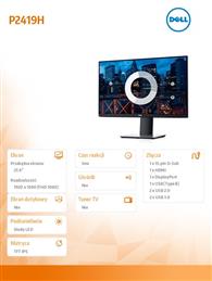 Monitor P2419H 23,8 cali IPS LED  Full HD (1920x1080) /16:9/HDMI/DP/VGA/5xUSB/3Y PPG-142464